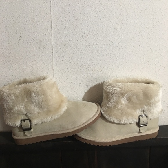 💚 BOGO Joe Boxer Cream Slip On Ankle Winter Boots: Size 7 - Picture 11 of 11